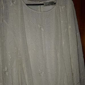 Beautiful Off White Beaded 2 piece Dress